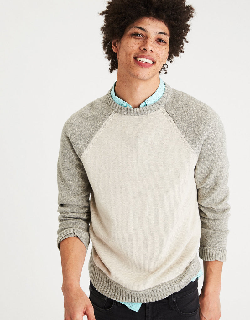 M-Raglan Crew Neck Sweater