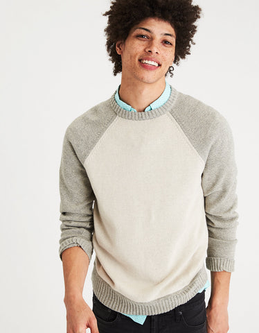 M-Raglan Crew Neck Sweater