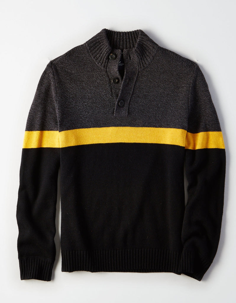 M-Colorblock Mock Neck