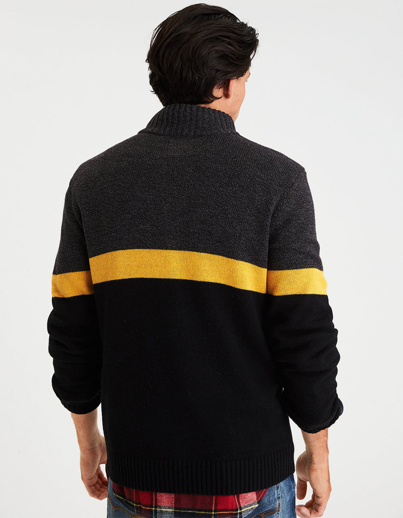 M-Colorblock Mock Neck