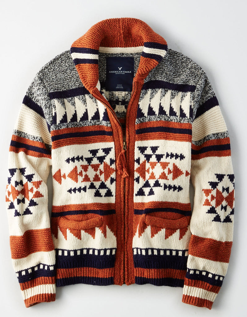 M-Pattern Zip-Up