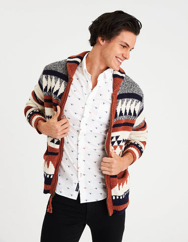 M-Pattern Zip-Up